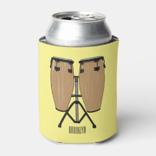 Bongo drum cartoon illustratie blikjeskoeler