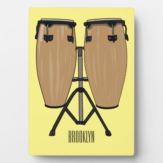 Bongo drum cartoon illustratie fotoplaat (voorkant)