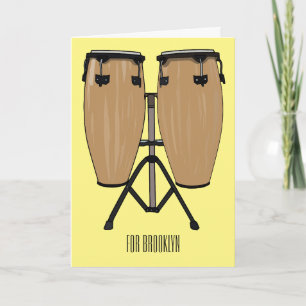 Bongo drum cartoon illustratie kaart