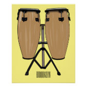 Bongo drum cartoon illustratie perfect poster (Voorkant)