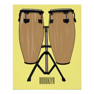 Bongo drum cartoon illustratie perfect poster