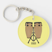 Bongo drum cartoon illustratie sleutelhanger (Voorkant)