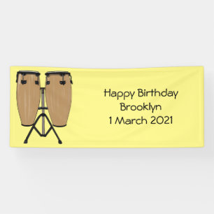 Bongo drum cartoon illustratie spandoek