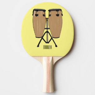 Bongo drum cartoon illustratie tafeltennisbatje