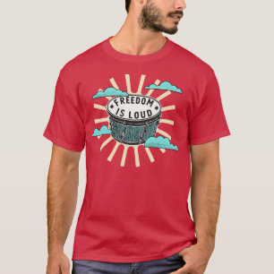 Bongo Drum Freedom is een luide muziekcover T-shirt