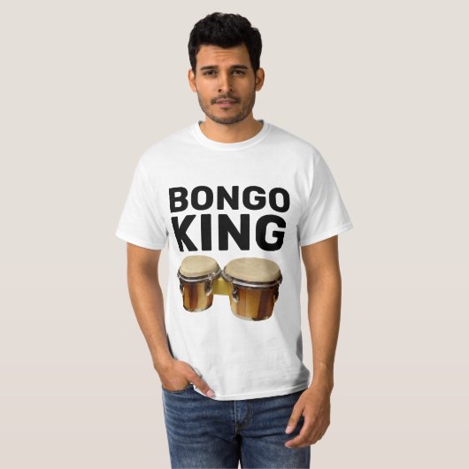 BONGO KING BONGO DRUMS T-SHIRS T-SHIRT (Voorkant volledig)