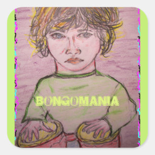 bongomanie vierkante sticker