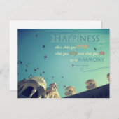 "Bonheur" - citation inspirante carte postale (Devant / Derrière)