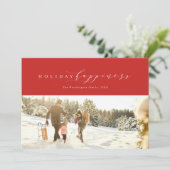 Bonheur de vacances élégante carte photo de Noël (Debout devant)