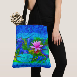 Bonheur de Yogini Lotus bleu de sac fourre-tout à