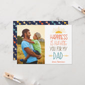 Bonheur | Fête des pères photo carte plat (Devant/Arrière en situation)