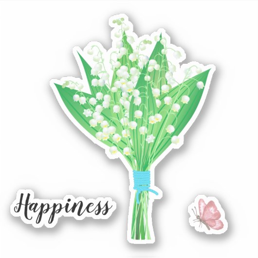 Bonheur Lily de la Vallée Sticker (Devant)