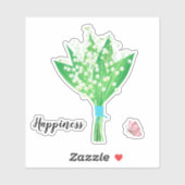 Bonheur Lily de la Vallée Sticker (Feuille)