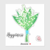 Bonheur Lily de la Vallée Sticker (Feuille)