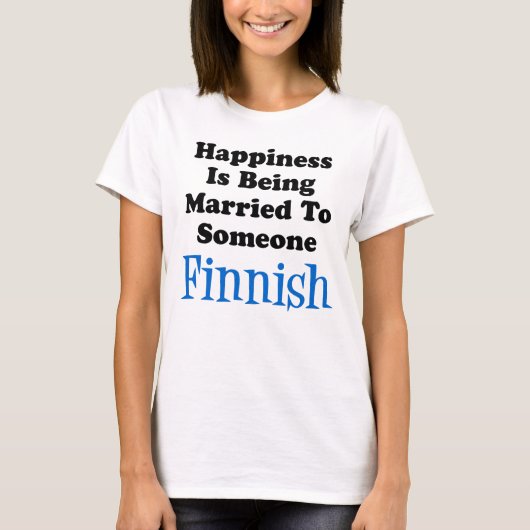 Bonheur Marié À Un T-shirt Finlandais (Devant)