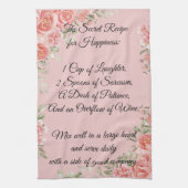 Bonheur Recette Floral serviette de cuisine (Vertical)