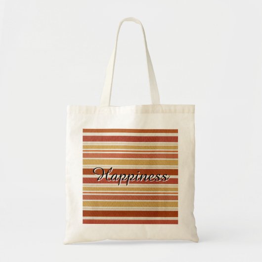 Bonheur - Sac fourre-tout rayé rétro (Devant)