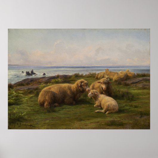Bonheur - schapen van het Zee 1865 Poster (Voorkant)