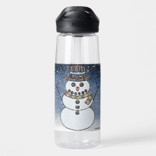 Bonhomme de neige avec fond - Bouteille d'eau