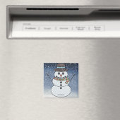 Bonhomme de neige avec fond - Magnet (In Situ (Lave-vaisselle))