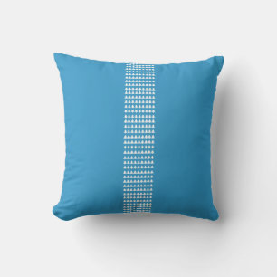 bonhomme de neige bleu et blanc et coussin d'arbre