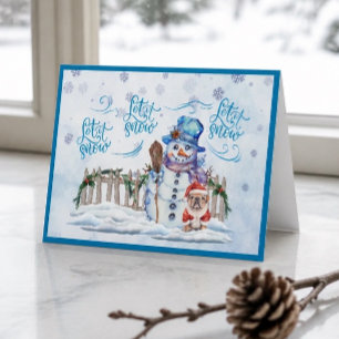 Bonhomme de neige   Carte de Noël Laissez tomber l