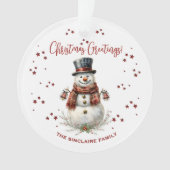 Bonhomme de neige de Noël avec nom (devant)