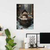bonhomme de neige de Noël prend une impression de (Bureau à domicile)