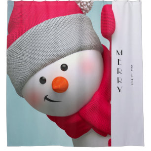 Bonhomme de neige de rideau en douche de
