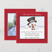 Bonhomme de neige de sourire - invitation de fête (Devant / Derrière)