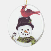 Bonhomme de neige doux et ornement cardinal (Gauche)