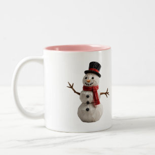 Bonhomme de neige en origami avec mug écharpe