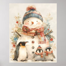 Bonhomme de neige fantaisiste Pingouins Décoration