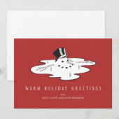 Bonhomme de neige fondu - Cartes de vacances amusa (Devant / Derrière)