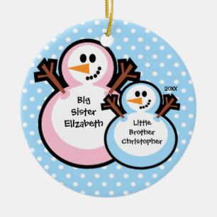 Bonhomme de neige Grande Soeur Ornement de Noël