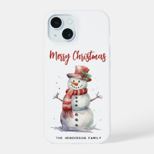 Bonhomme de Neige Joyeux Noël Nom de Famille Perso