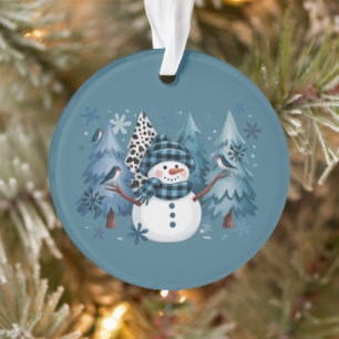 Bonhomme de neige Noël drôle Xmas vacances Arbres