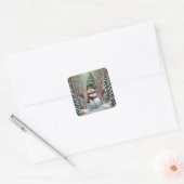 Bonhomme de neige vierkante sticker (Envelop)