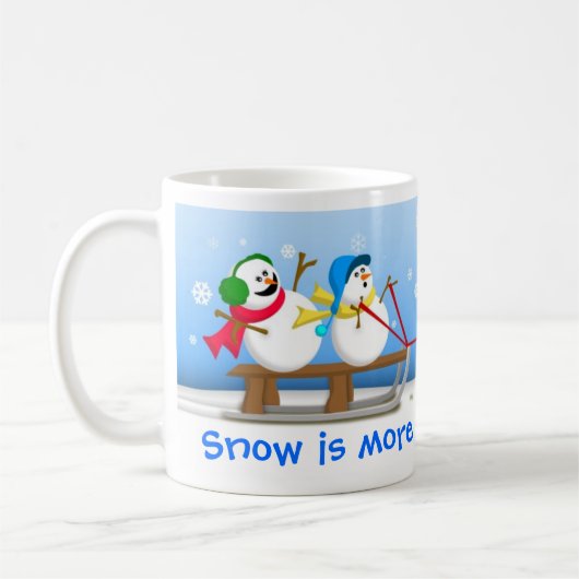 Bonhommes de neige Sledding la tasse (Gauche)