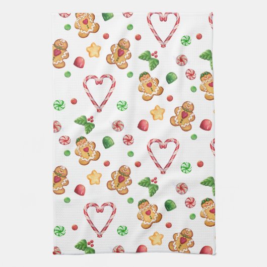 Bonhommes en pain d'épice et serviettes de coeurs (Vertical)