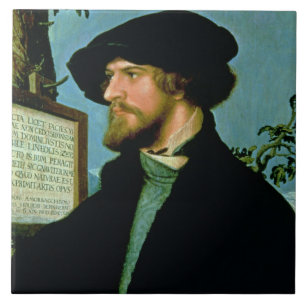 Bonifacius Amerbach, 1519 (olie op aninehout) Tegeltje