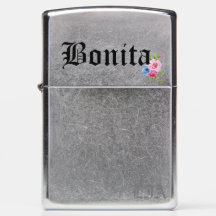 Bonita Initial Zippo Brossé Chrome Pocket Lighter