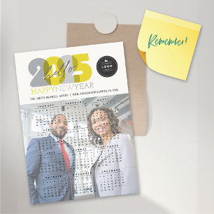 Bonjour 2025 Calendrier Nouvel An Carte photo magn