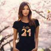 Bonjour 21 Cherry Blossom T-shirt 21st Birthday
