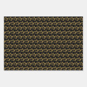 Bonjour 40 Black & Gold Wrapping Papier ensemble d (Devant 2)