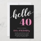 Bonjour 40 | Invitation de fête d'anniversaire (Devant)