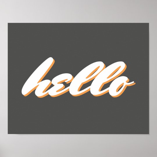bonjour affiche d'art de mot de typographie poster