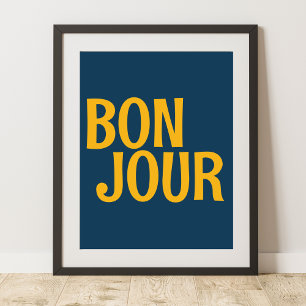 Bonjour Affiche de jour de bonne couleur mignonne