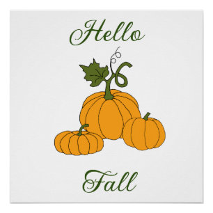 Bonjour affiche minimaliste mignonne d'automne