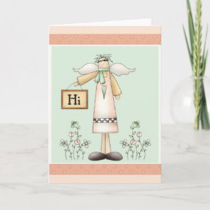 Bonjour Amitié Soft Prim Angel Carte de voeux